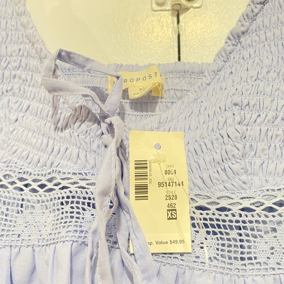 Aeropostale sundress light blue mini XSmall babydoll summer sleeveless tiered - Picture 6 of 7